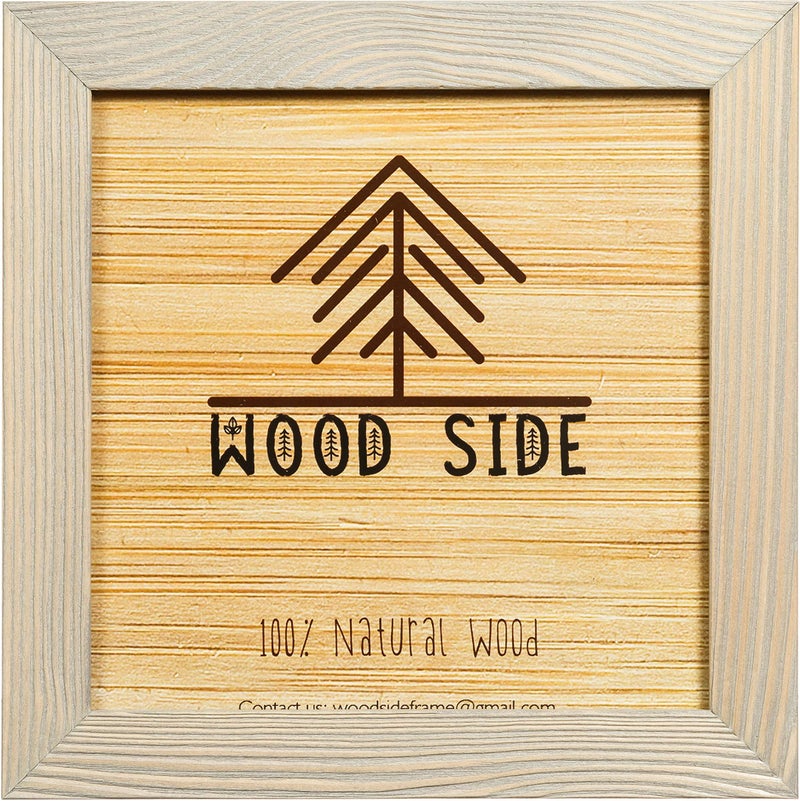 Woodside Rustic Wooden Square Picture Frames 8x8 - Set of 2-100% Natural Solid Eco Wood with Real Glass for Wall Mounting and Tabletop Photo Frame - Brown Grey - Image 2